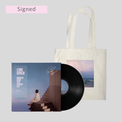 Broken By Desire To Be Heavenly Sent by Lewis Capaldi - Exclusive Signed LP black + Tote Bag - shop now at Lewis Capaldi store