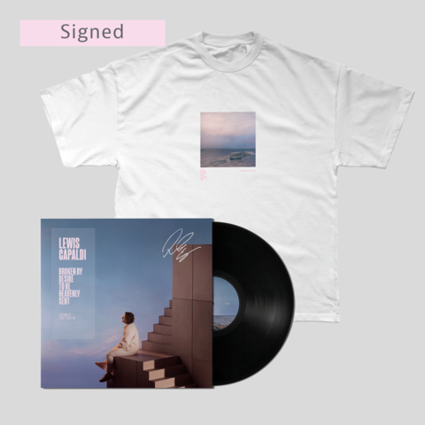 Broken By Desire To Be Heavenly Sent by Lewis Capaldi - Exklusive Signed LP black + T-Shirt - shop now at Lewis Capaldi store