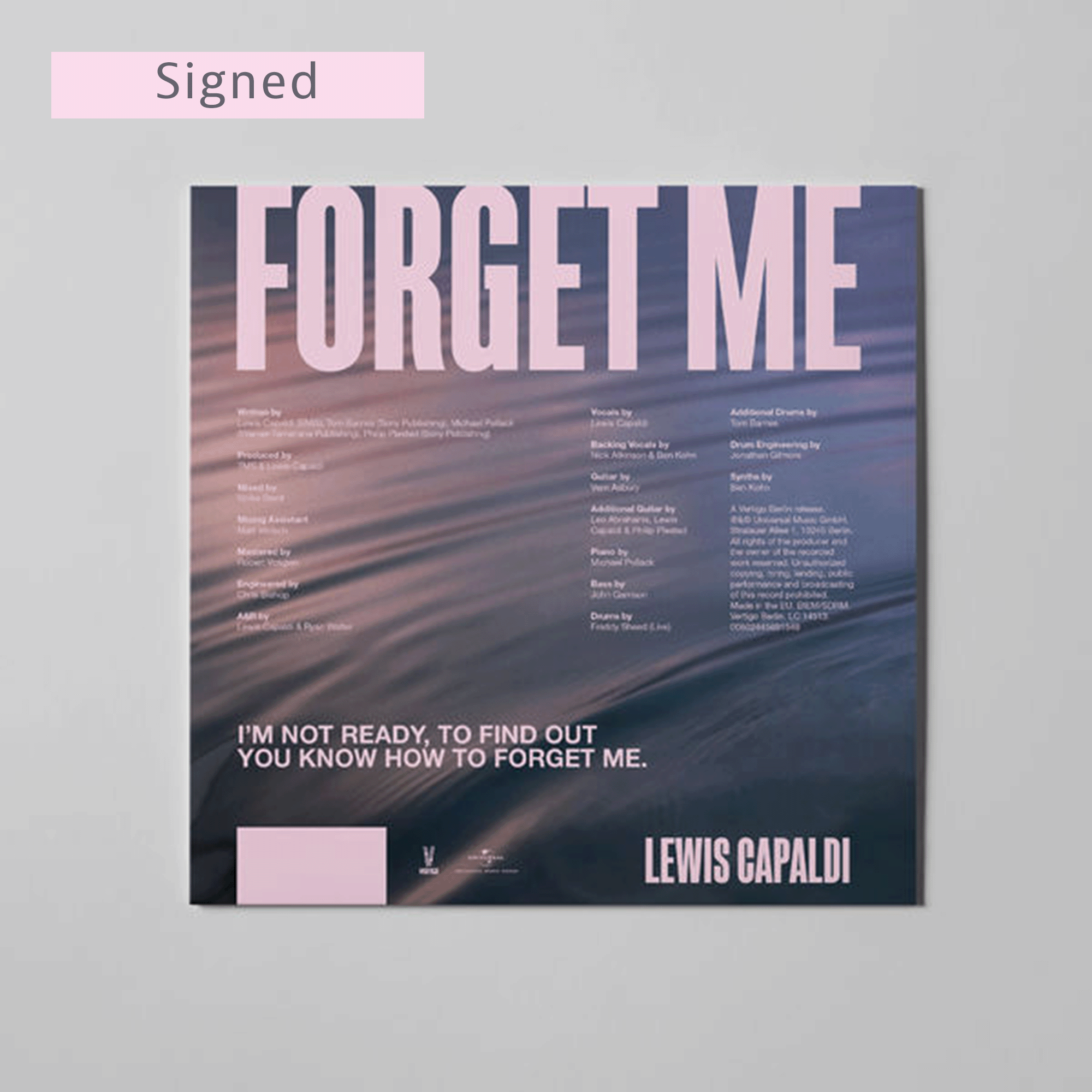 Lewis Capaldi Forget Me Signed Limited Edition White Label CD Single 251358