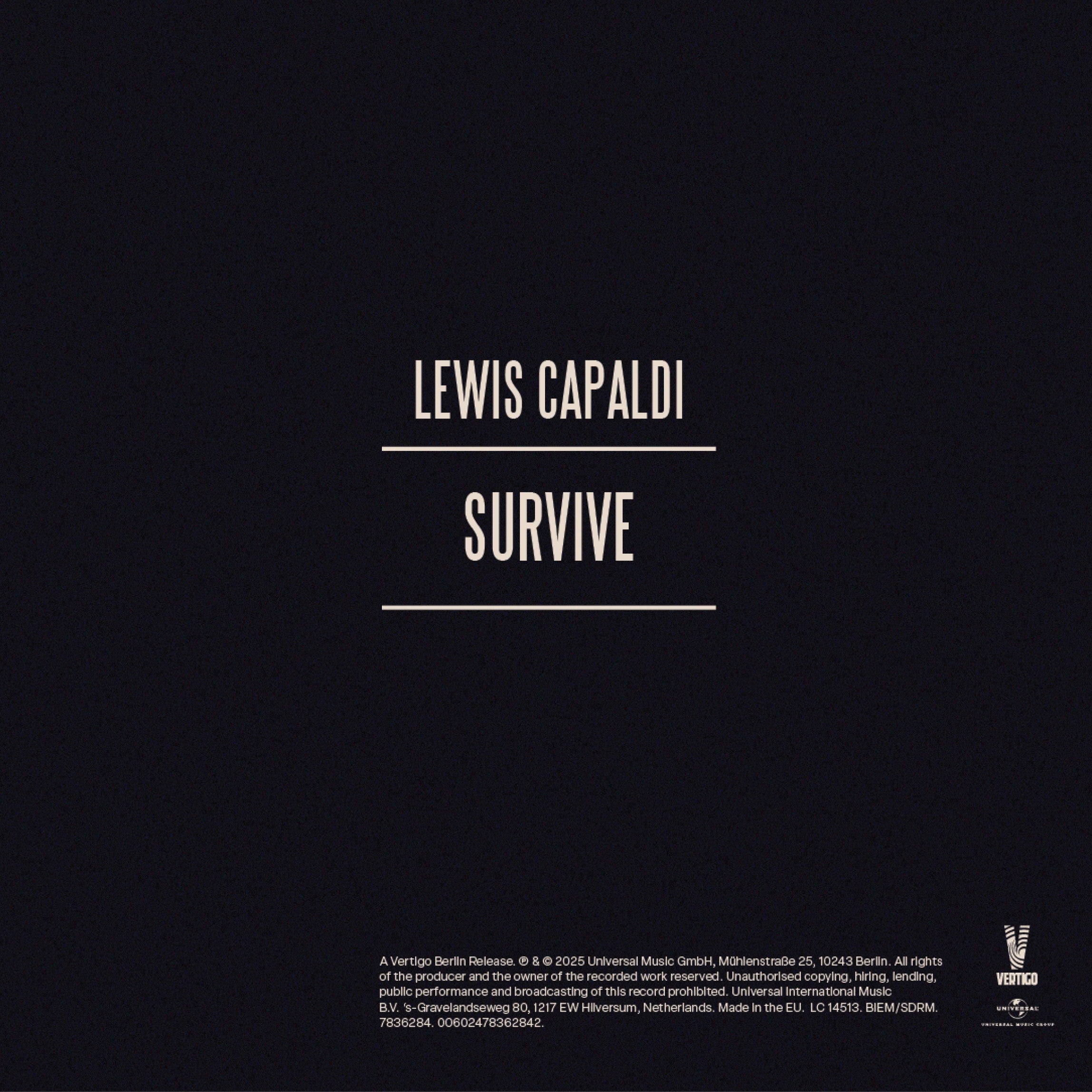 Lewis Capaldi Survive (Original CD) CD 413580